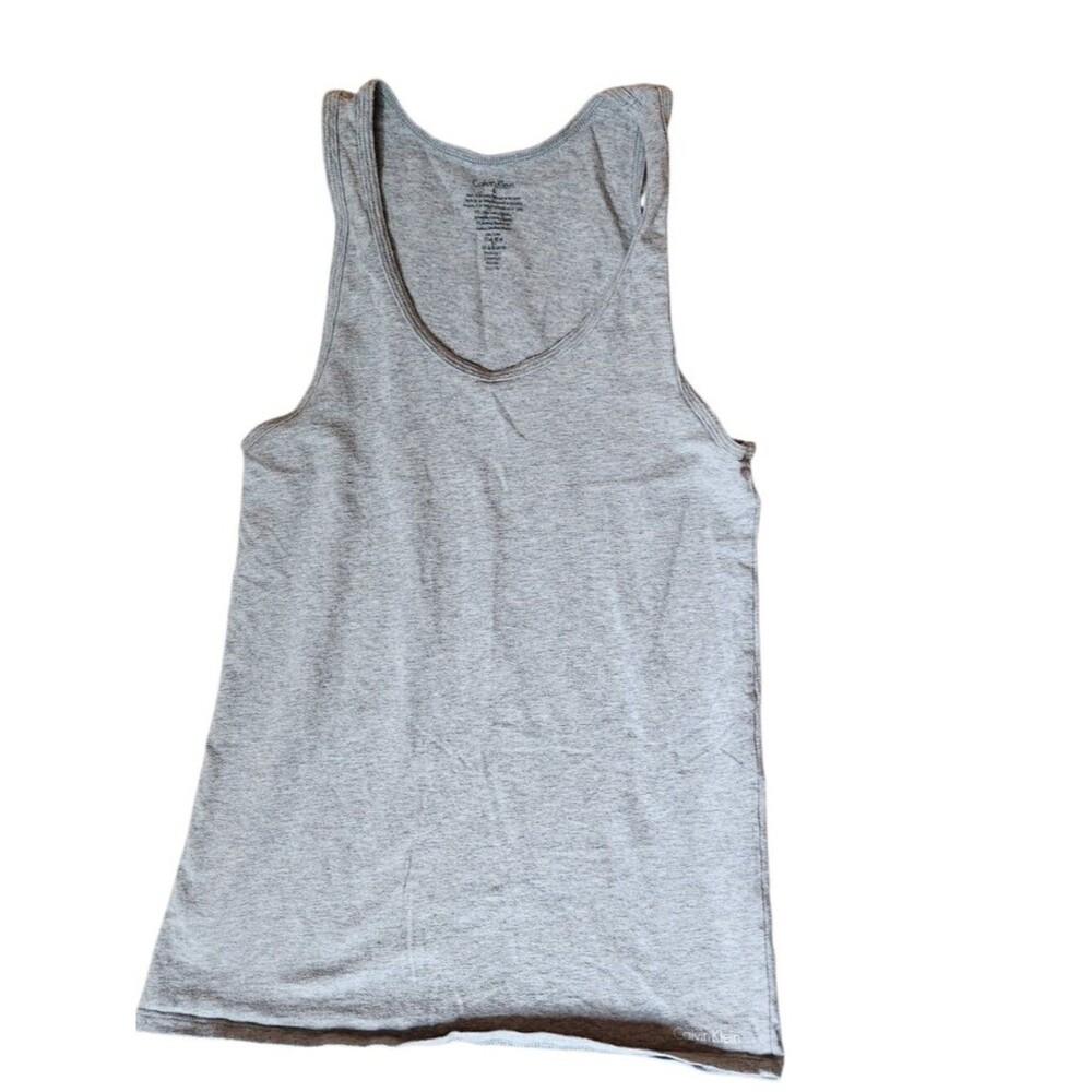Calvin Klein Women's Sleeveless Cotton Tank Top Size S Small Gray